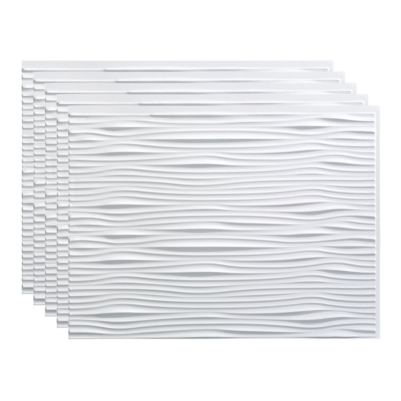Fasade Terrain Decorative Vinyl 18in X 24in Backsplash Panel In Vintage Metal 5 Pack